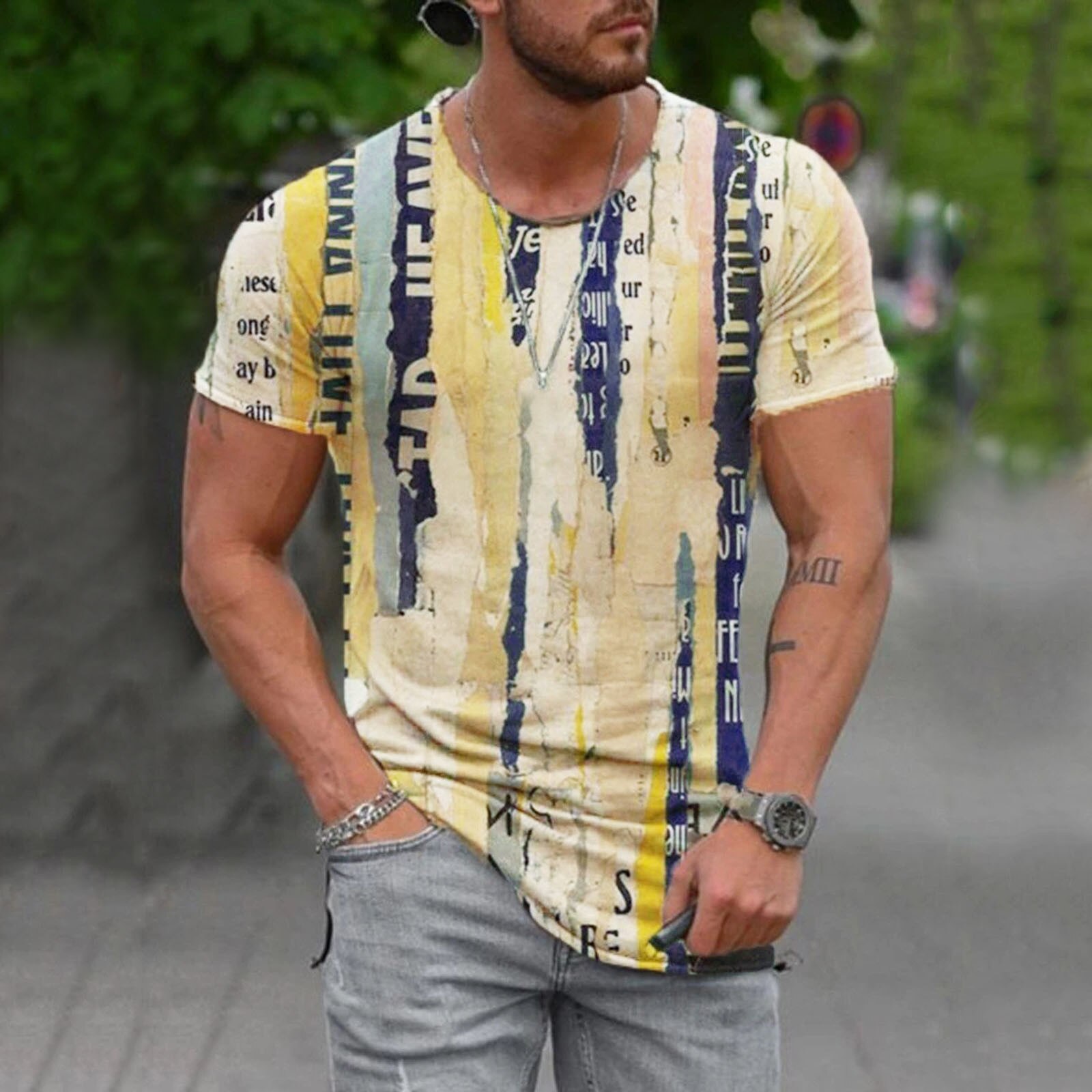 

Ethnic - 3D Printed Men T Shirt, Xxxl, 501 Original