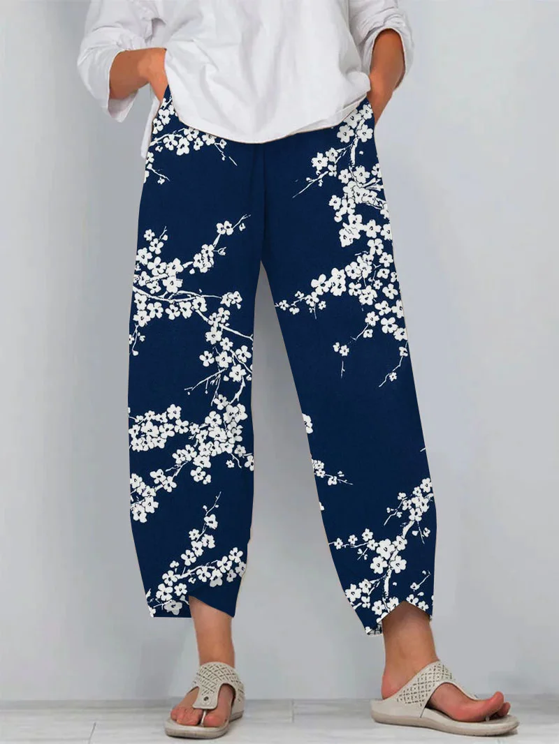 Women's Floral Print Loose Casual Pants