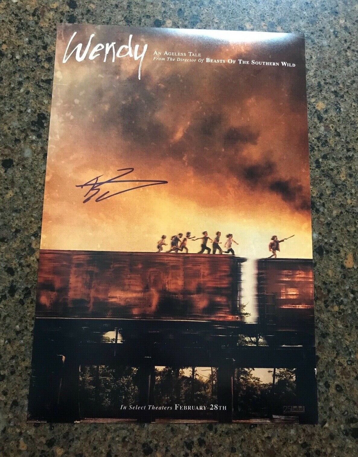 * BENH ZEITLIN * signed 12x18 poster * WENDY * A PETER PAN MOVIE * 1