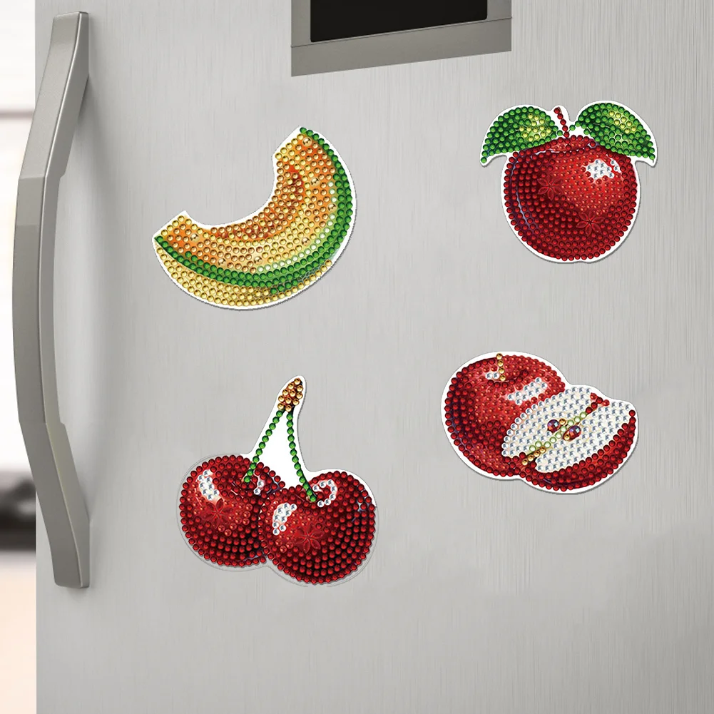 12Pcs Diamond Art Magnets Fridge Sticker Set for Adults Beginners (CN562 Fruit)