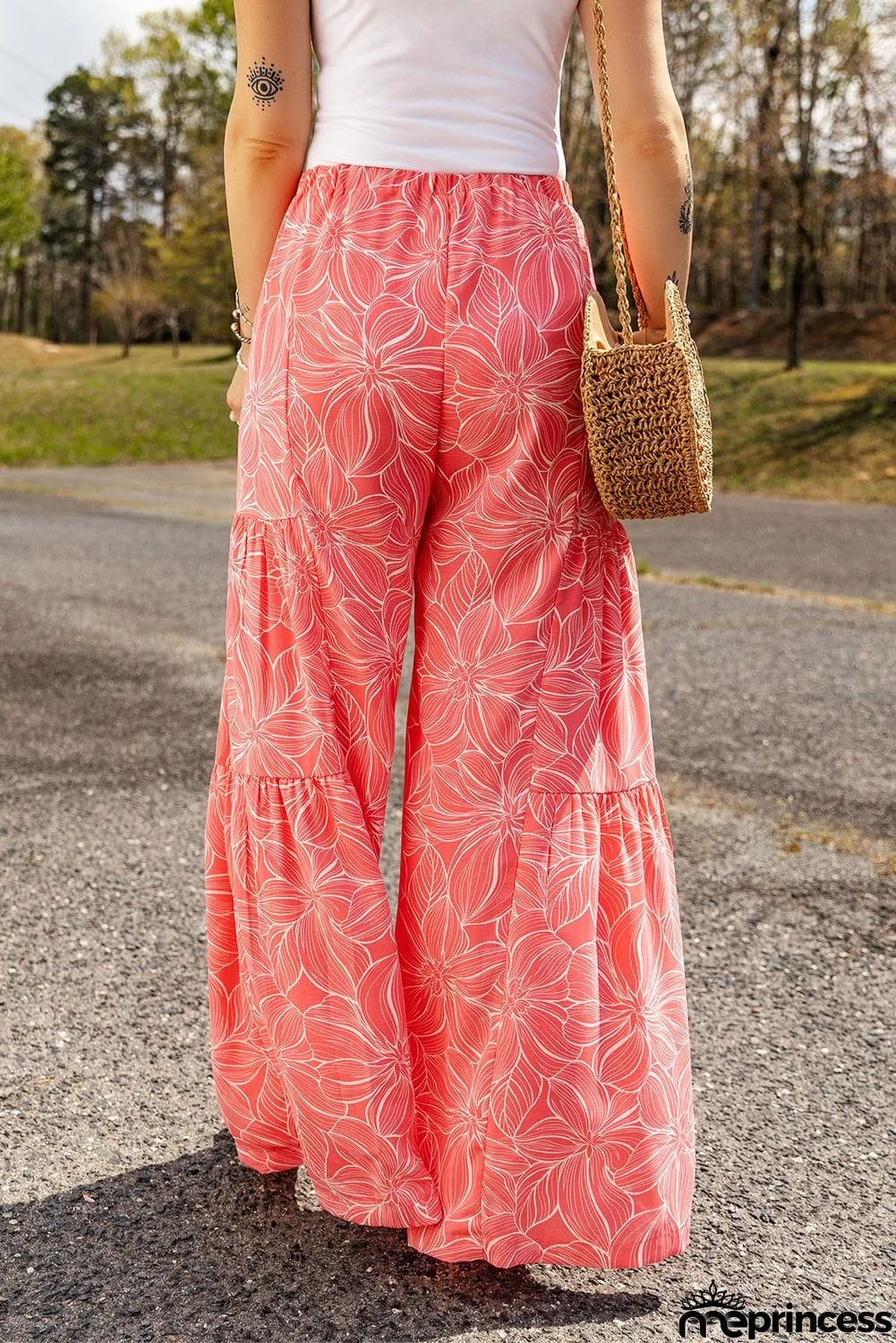 Floral Tiered Wide Leg Pants
