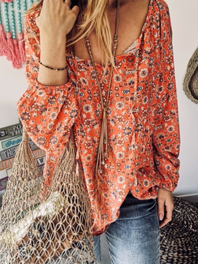 Floral Ruffled Printed Blouse