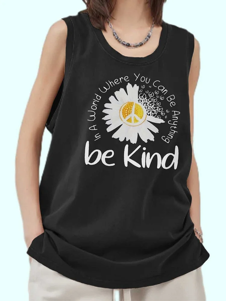 Unisex Be Kind Art Print Loose Tank Top