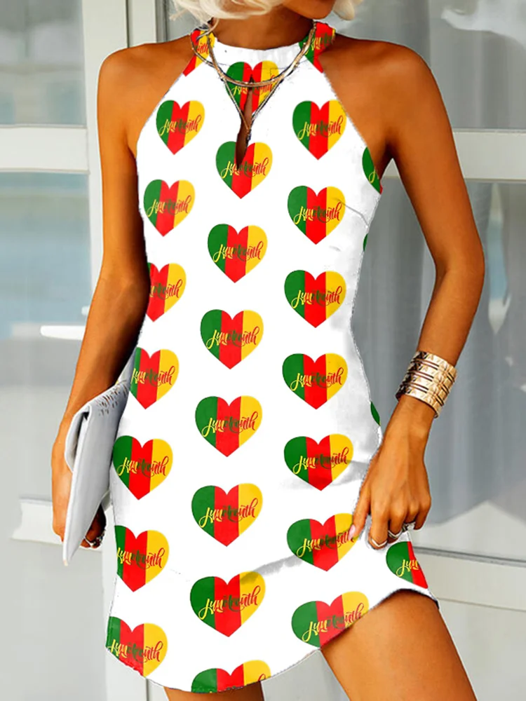 Juneteenth Love Print Mini Dress