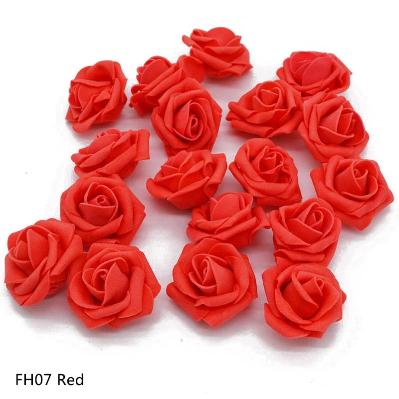 Cheap 20pcs Multicolor Foam Rose Flower Head Artificial Rose Bouquet Handmade Wedding Home Decoration Festive Party scrapbook