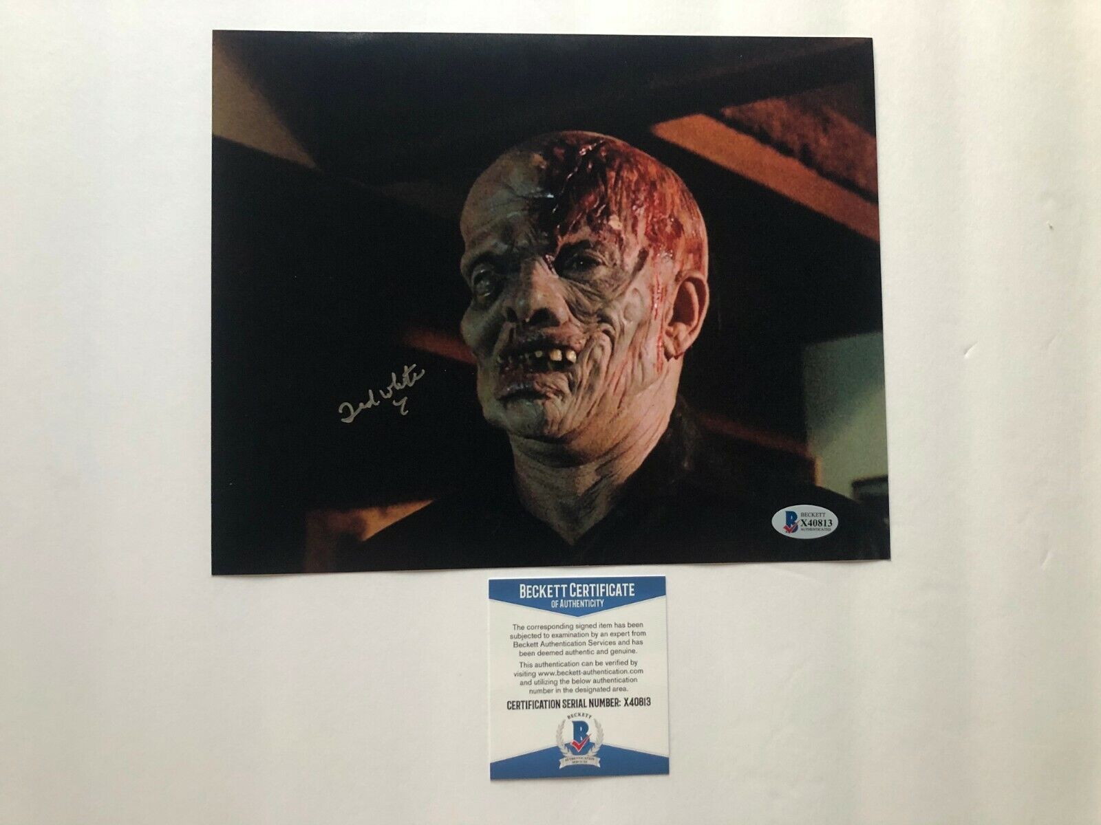 Ted White Hot signed autographed stunt Jason Voorhees 8x10 Photo Poster painting Beckett BAS coa