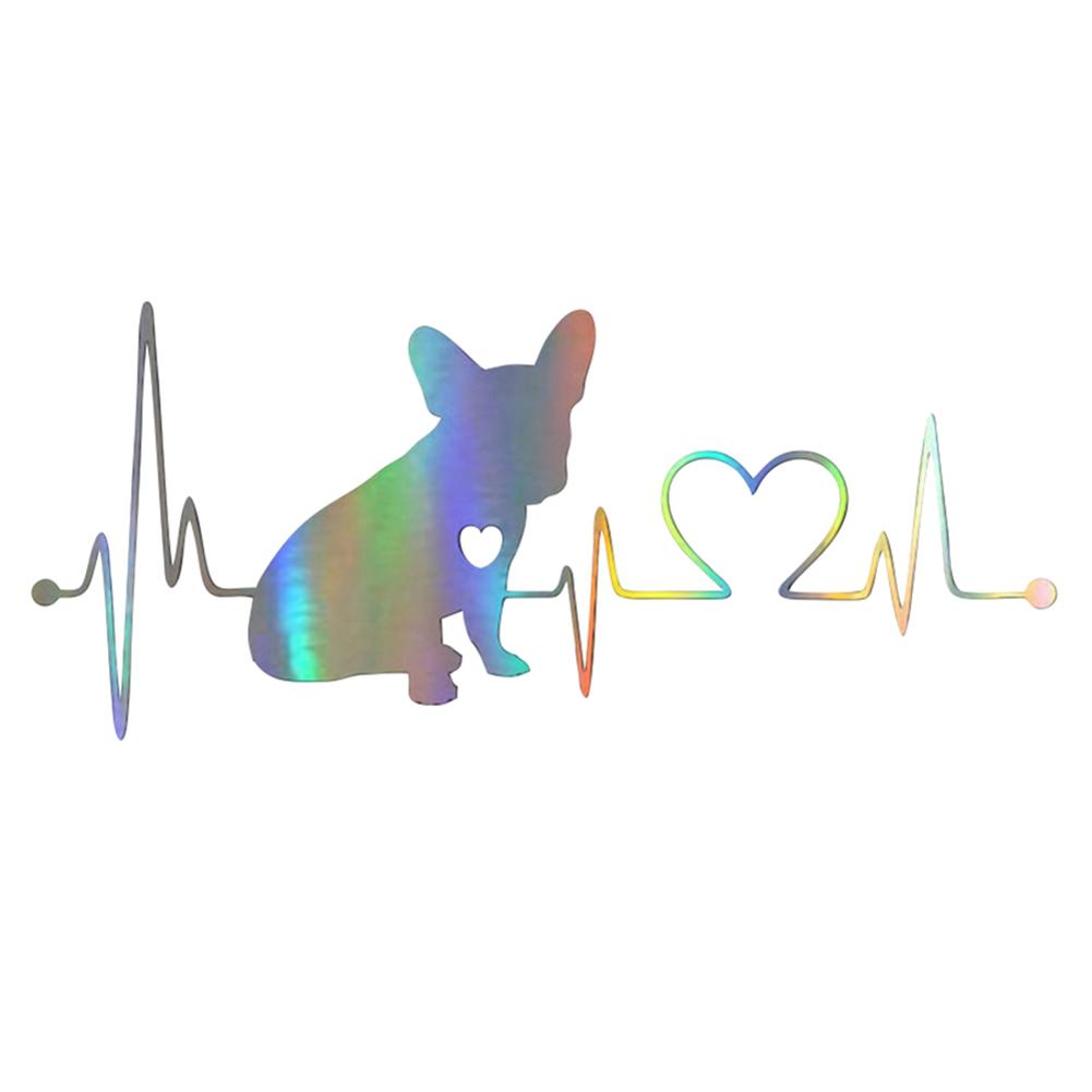 

French Bulldog Heartbeat 3D Vinyl Car Window Bumper Sticker Auto Decal, 501 Original