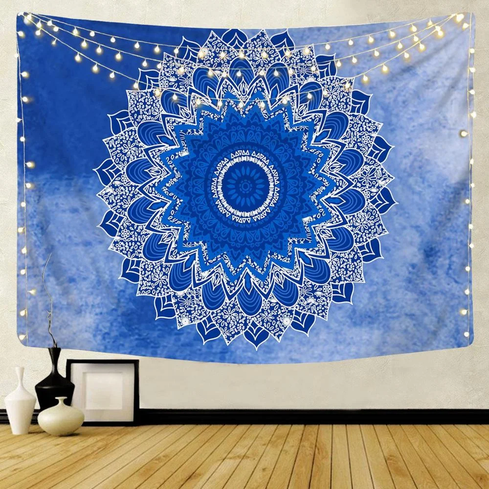 Large Mandala Pattern Indian Tapestry Wall Hanging Decoration Bohemian Beach Towel Polyester Thin Blanket Yoga Shawl Travel Mat