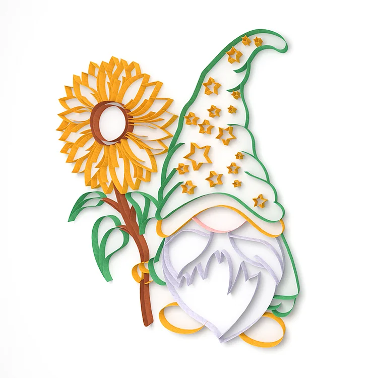 Paper Filigree painting Kit - Sunflower Gnome