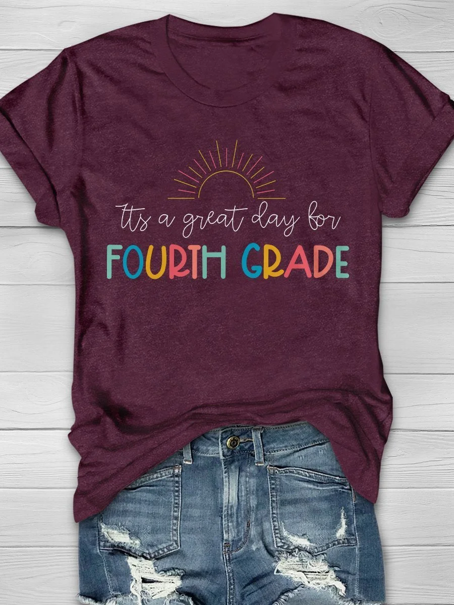 Fourth Grade Teacher Print Short Sleeve T-shirt