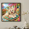Seaside Maltese Special Shaped 5D DIY Partial Drill Diamond Painting Kits for Adults Beginners Home Decor Diamond Dots Paintings Diamond Art Kit 11.81 x11.81inch