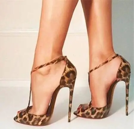 VCSHOES Peep Toe T Strap Cover Heel Thin High Heels Party Dress Sandals Women 120 Mm Ankle Buckle Pumps Shoes Lady