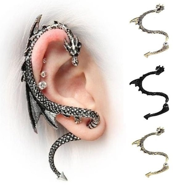 New European and American Punk Style Dragon Earrings Dragon Stud Earrings for Women and Men Punk Ear Hoop Dragon Earrings - Shop Trendy Women's Fashion | TeeYours
