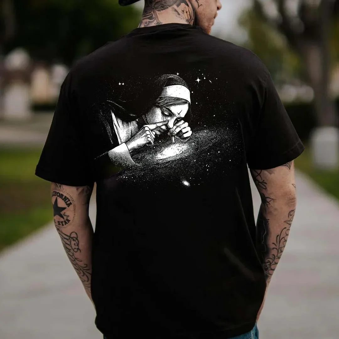 Nun Absorb White Powder Printed Men's Tshirt