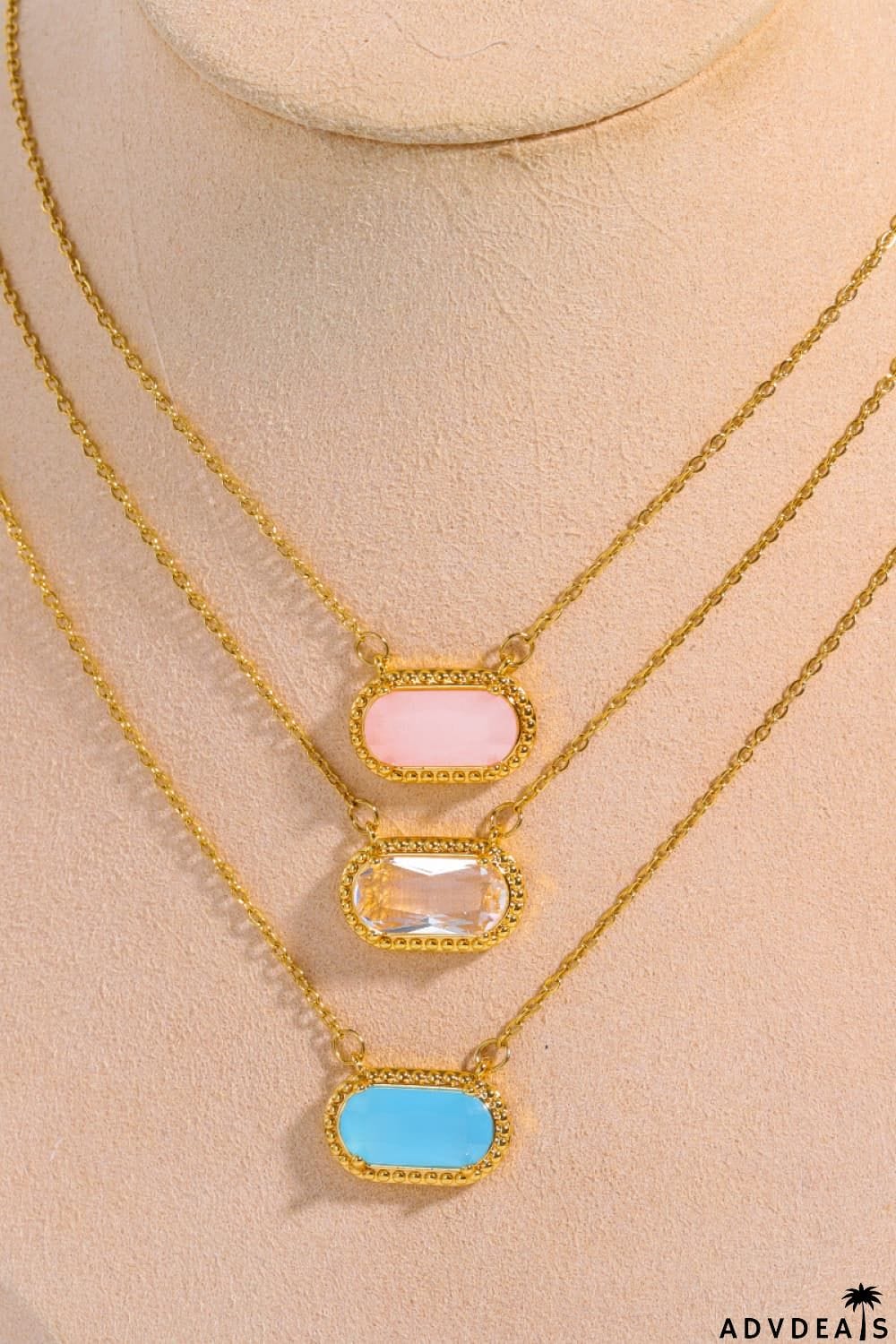 Copper 14K Gold Pleated Pendant Necklace