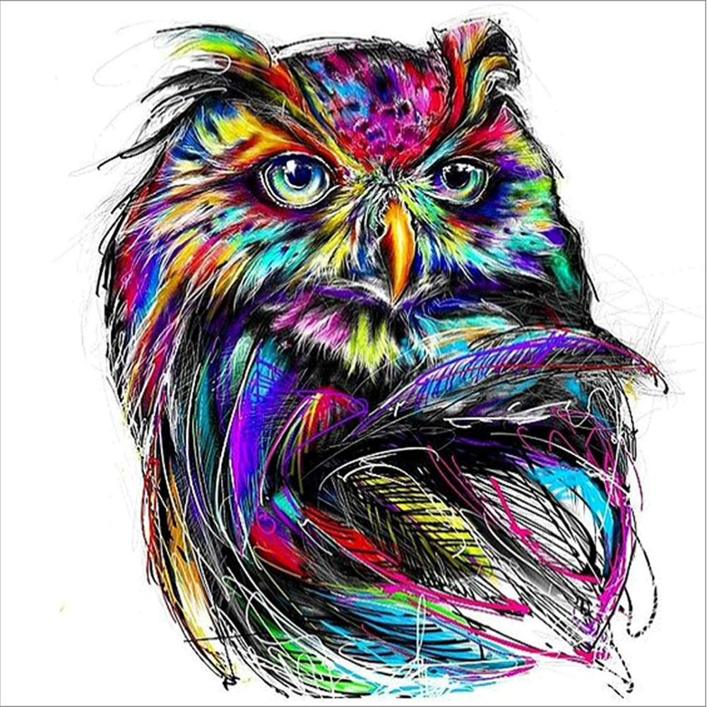 

30*30CM - Round Drill Diamond Painting - Owl, 501 Original