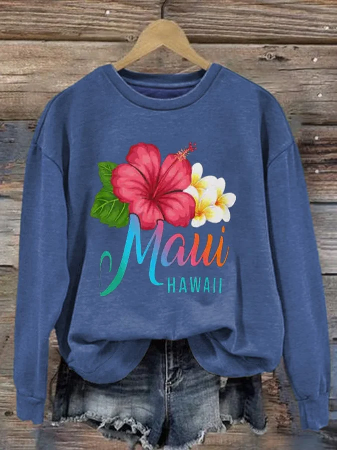 Women'S Maui Strong Print Long Sleeve Sweatshirt
