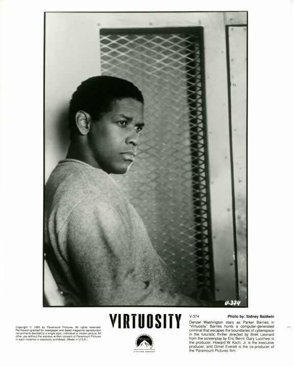 Denzel Washington Virtuosity 1995 Original Press 8x10 Photo Poster painting