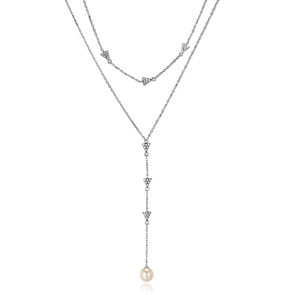 Crystal  Stacked Fashion Pearl Necklace