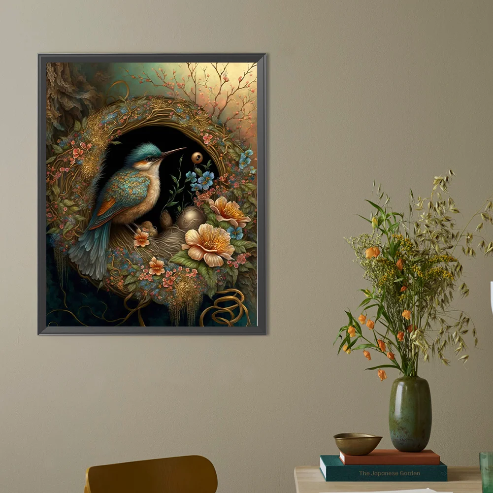 Partial AB Diamond Painting - Full Round Drill - Bird Nest(Canvas|45*55cm)