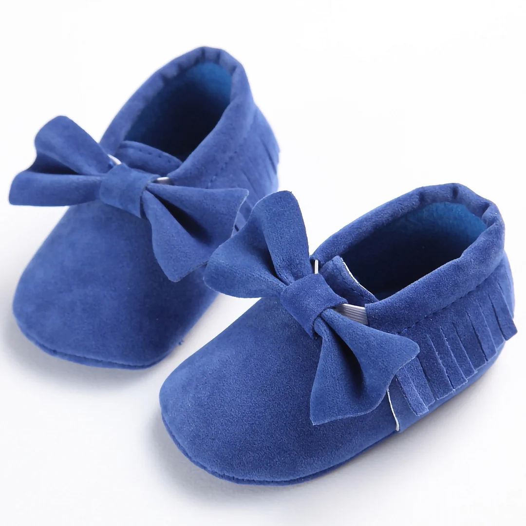 Letclo™ 2021 Newborn Infant Boy Girl First Walker PU Sofe Sole Princess Bowknot Fringe Toddler Casual Baby Shoes letclo Letclo