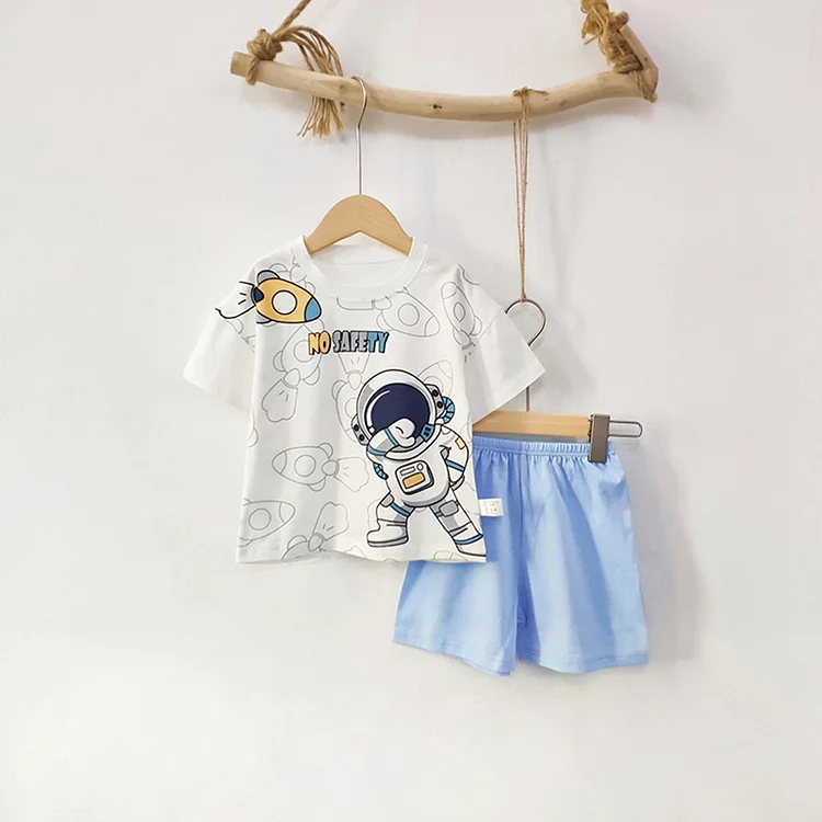 Baby Astronaut Color Block Tee & Shorts Set