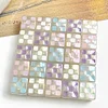100PCS Lovely Flashing Painting Square Plaid Dice DIY Beads