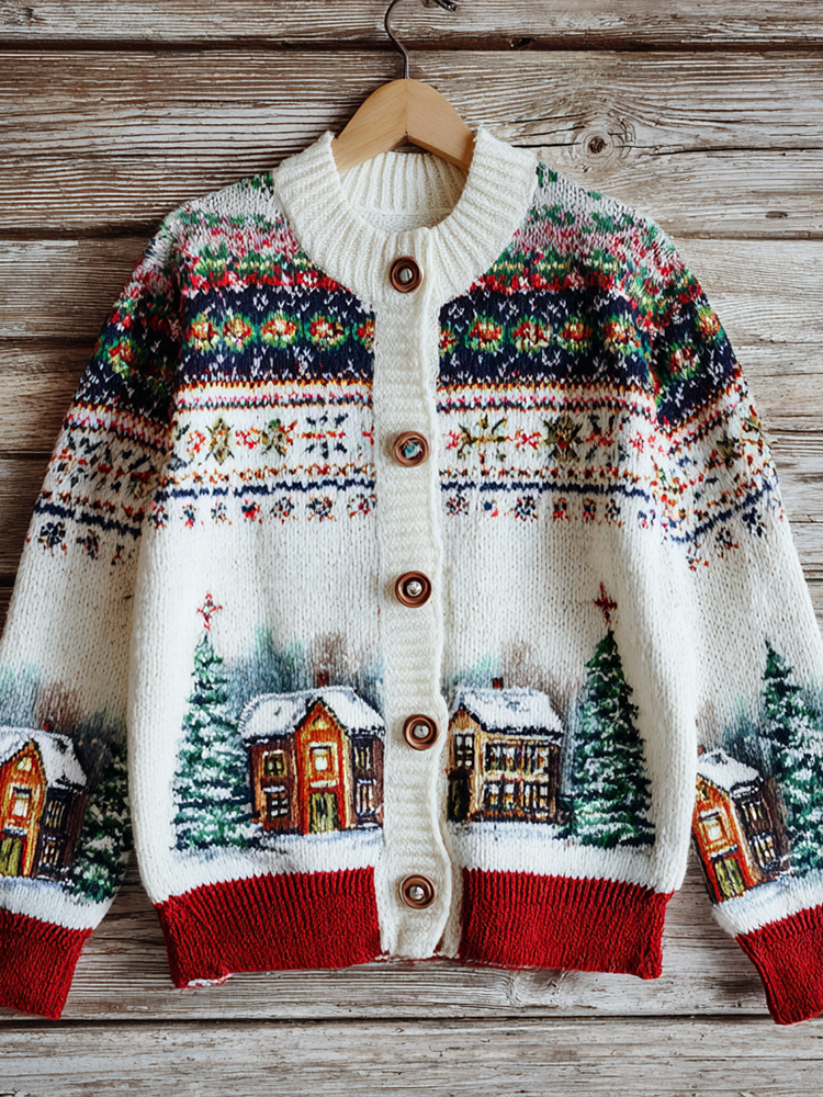 Retro Winter Women's Knitted Sweater Coat elevenforest