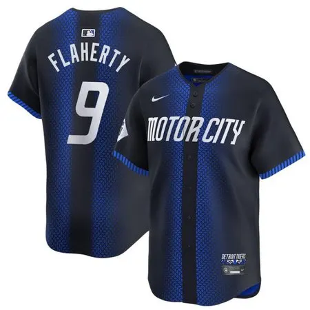 Men's Detroit Tigers #9 Jack Flaherty 2024 Navy City Connect Cool Base Limited Stitched Jersey F0GO