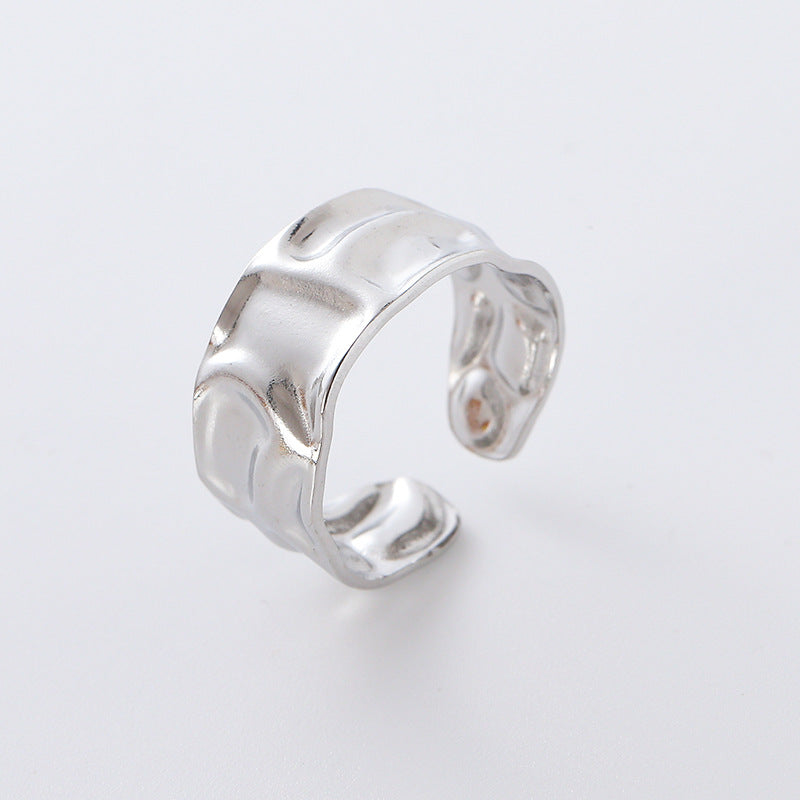 Retro Unisex Vintage Stripe Geometric Stainless Steel Electroplating Rings