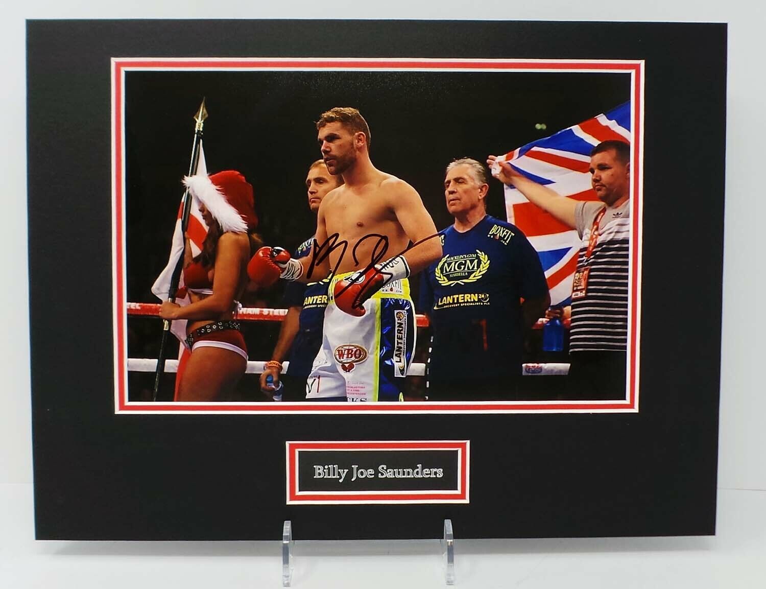 Billy Joe SAUNDERS Boxer Mounted Signed 16x12 Photo Poster painting Display AFTAL RD COA