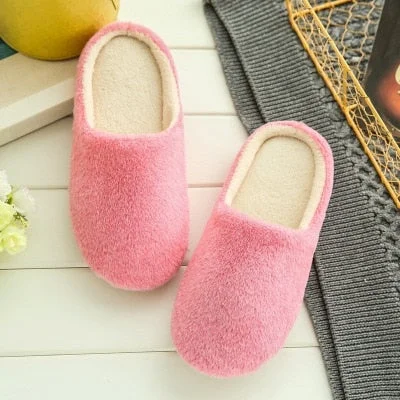 Cute Soft Plush Cotton Couples Slippers Unisex Anti-slip Indoor House Shoes Women's Flip flops Home Slippers Autumn Winter Shoes