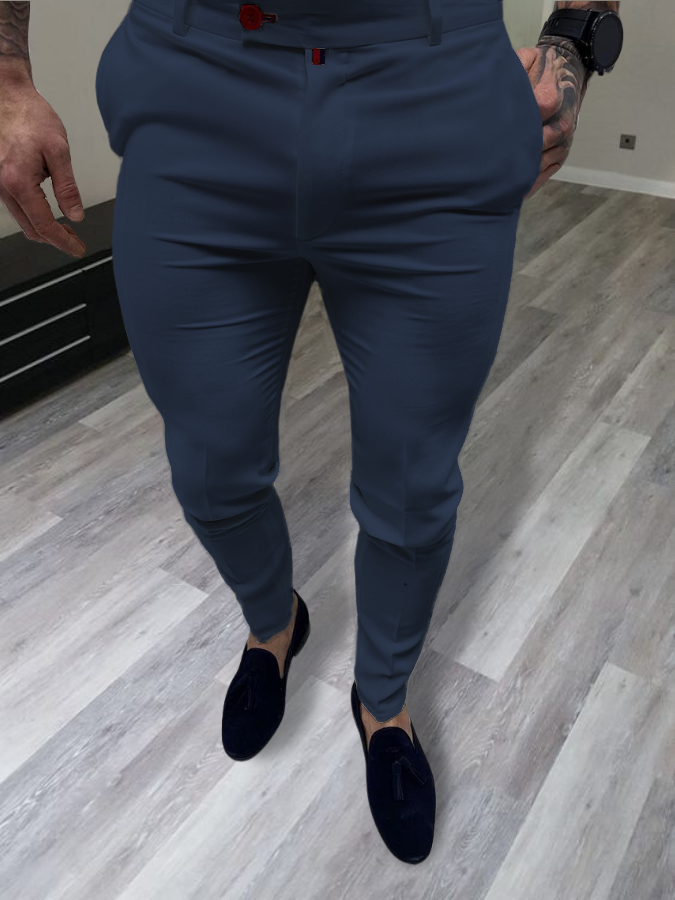 Men's Elegant Navy Blue Pants