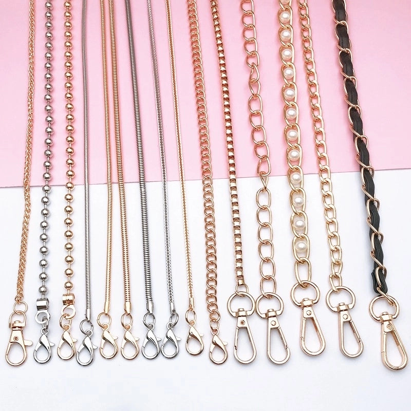 Metal Bags Chain Girls Slung Over One Shoulder Phone Cover Lanyard Lanyard Lobster Buckle 110cm Gold Iron Chain Shoulder Strap