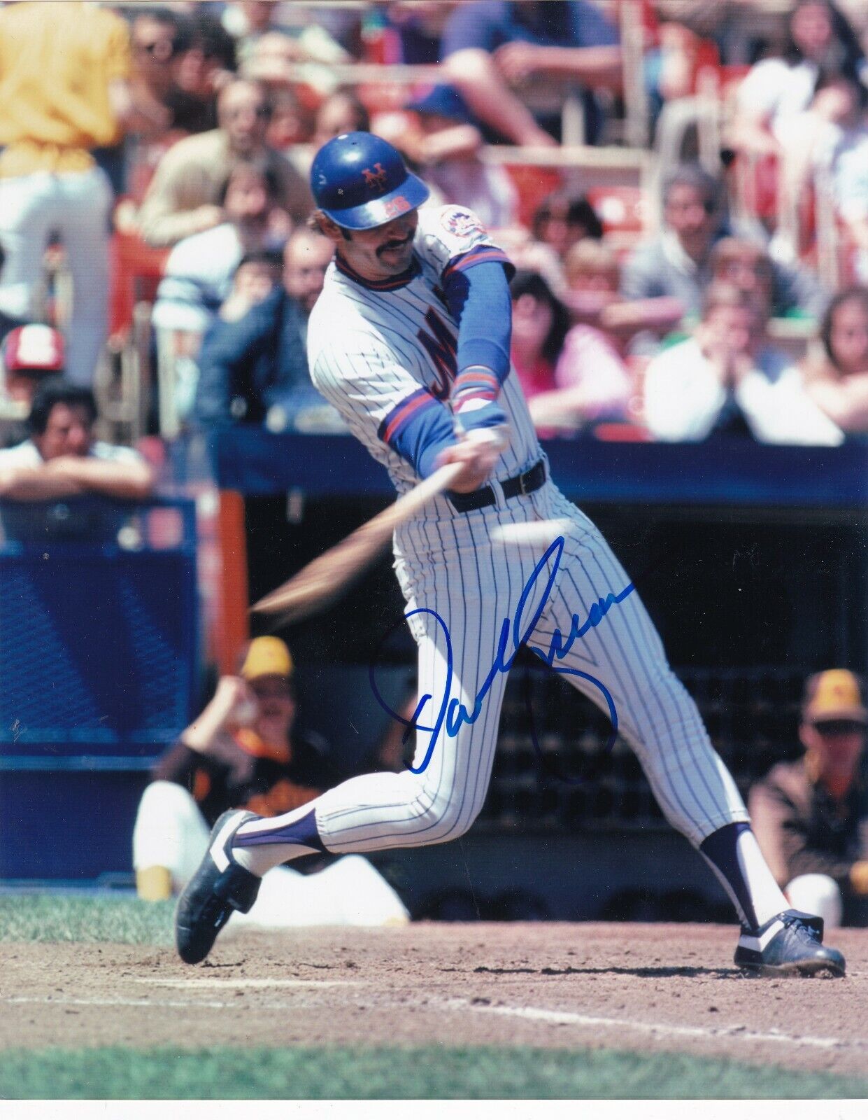 DAVE KINGMAN NEW YORK METS ACTION SIGNED 8x10