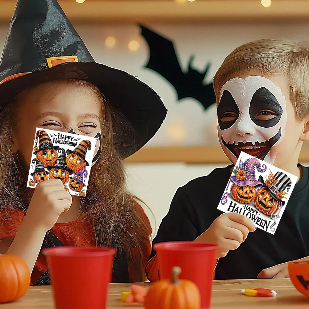 6PCS DIY Diamond Art Greeting Cards Congratulations Cards & Gifts (Halloween)