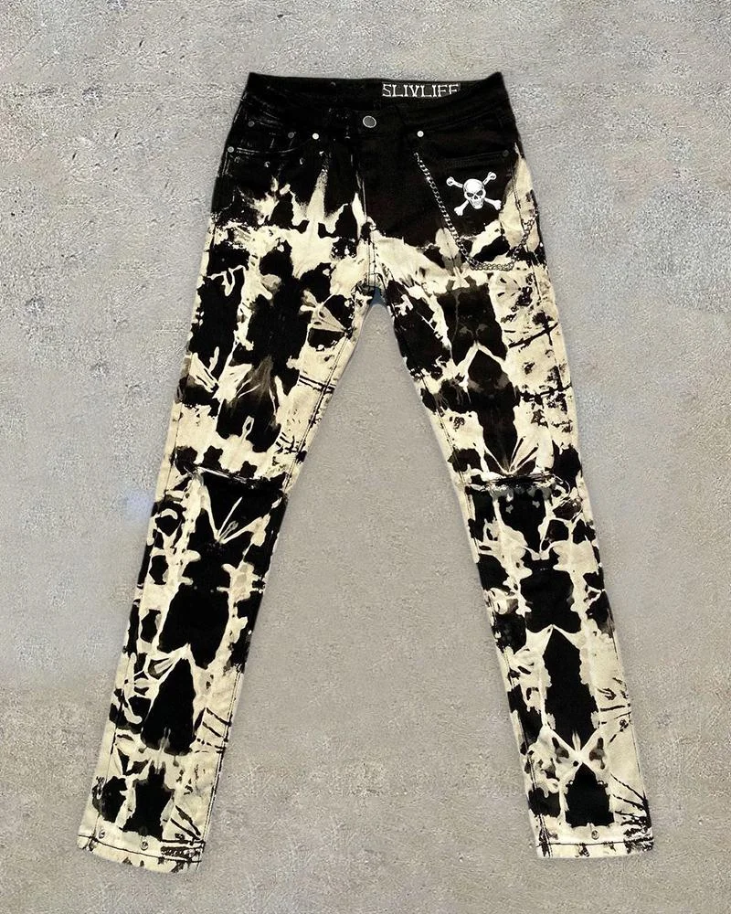 Men's abstract printed trousers-13