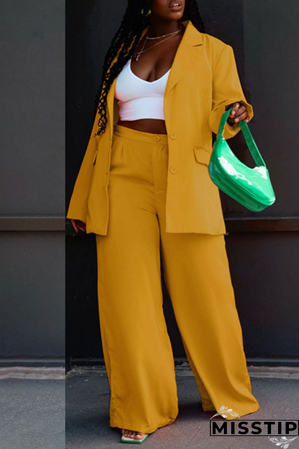 Rose Red Casual Solid Patchwork Buttons Turn-back Collar Long Sleeve Two Pieces