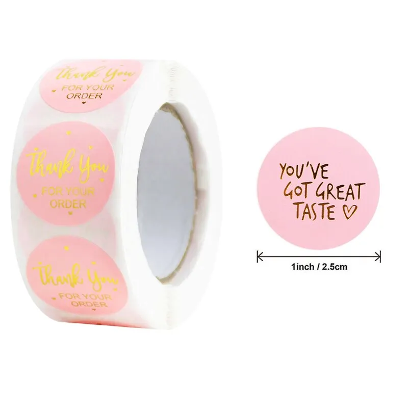 500pcs 1inch Thank You Stickers Round Seal Label Stationery Stickers Wedding Birthday Party Decoration Handmade Christmas Gifts