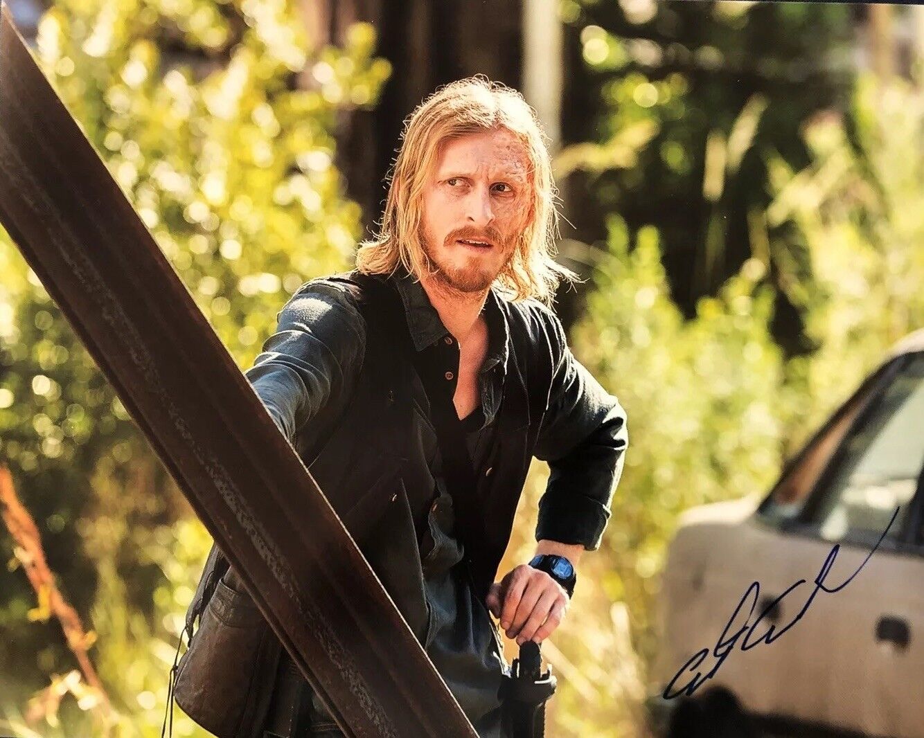 AUSTIN AMELIO HAND SIGNED 8x10 Photo Poster painting ACTOR AUTOGRAPHED THE WALKING DEAD DWIGHT