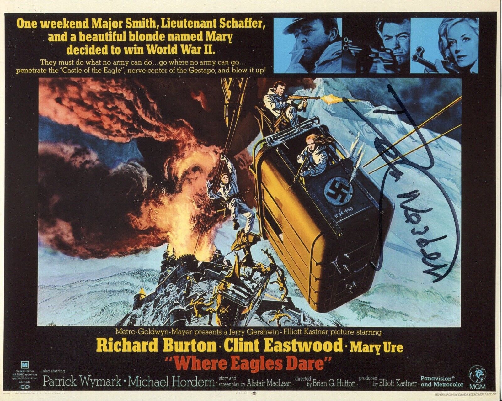 Where Eagles Dare poster 8x10 Photo Poster painting signed by Derren Nesbitt - UACC DEALER