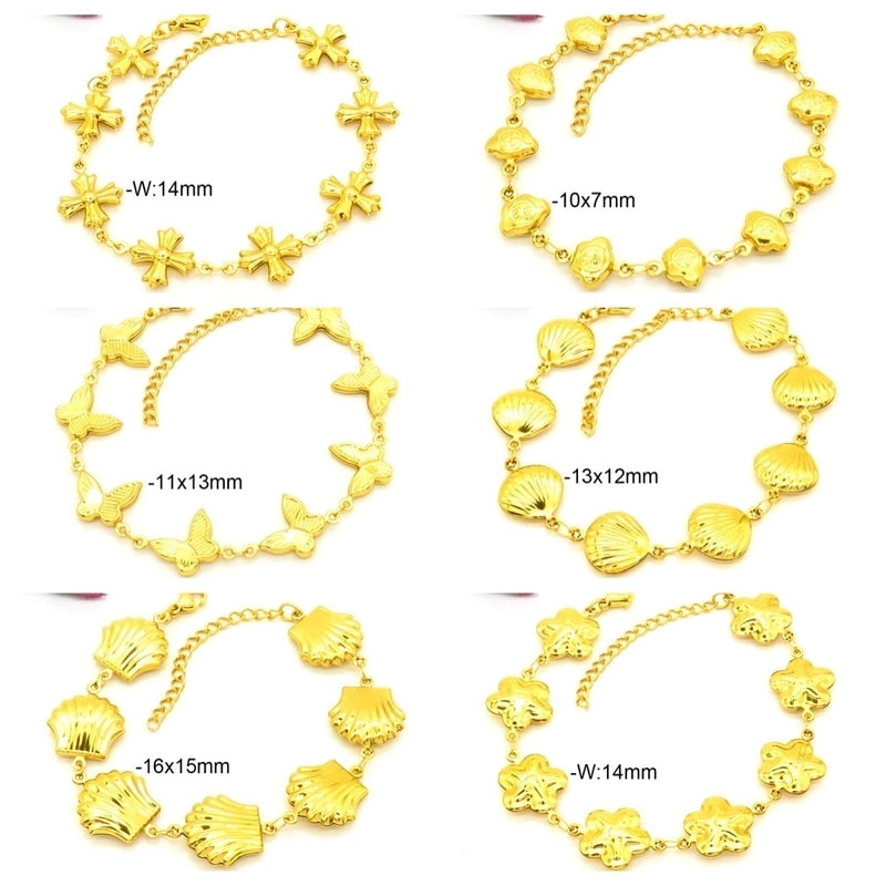 Elegant Minimalist Cross Star Heart Shape 201 Stainless Steel 302 Stainless Steel 304 Stainless Steel Bracelets In Bulk