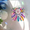 (US Only)Acrylic 2D Flat DIY Flowers Dreamcatcher Diamond Art Pendant Wall Door Decor