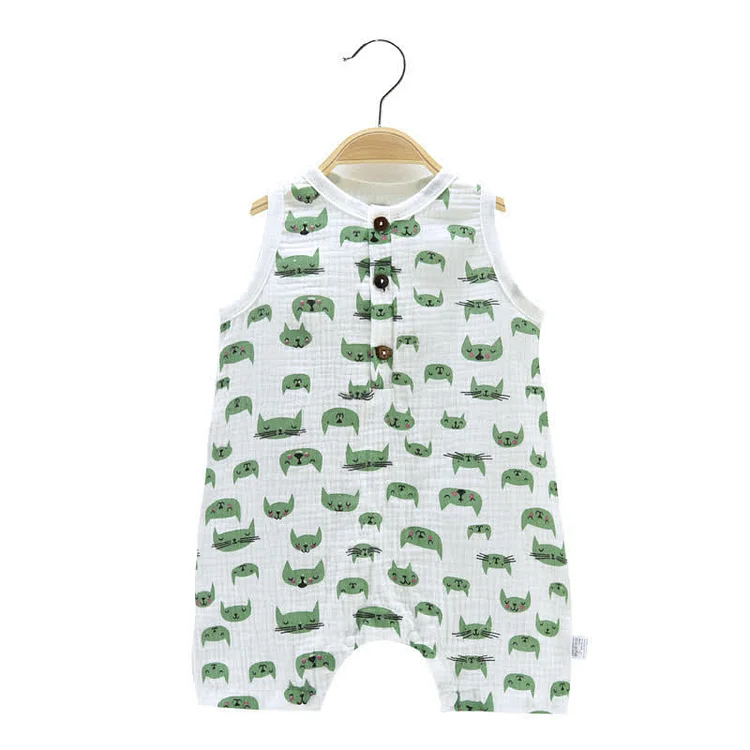Baby Cats Sleeveless Loose Romper
