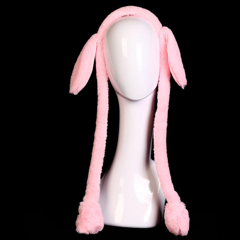 In Stock Hot Sale TikTok Moving Rabbit Ears Headband Pinch Ears Moving LED Light Cute Airbag Cap