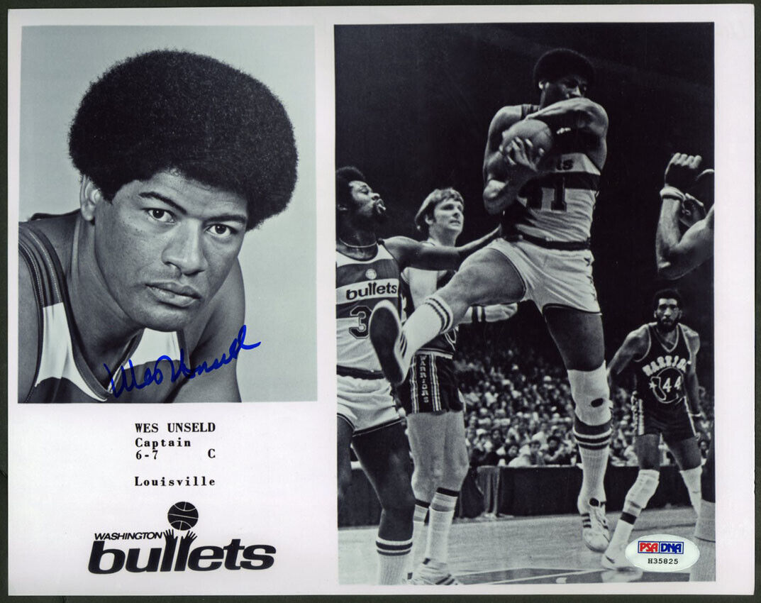 Wes Unseld SIGNED 8x10 Photo Poster painting Team Issue Washington Bullets PSA/DNA AUTOGRAPHED