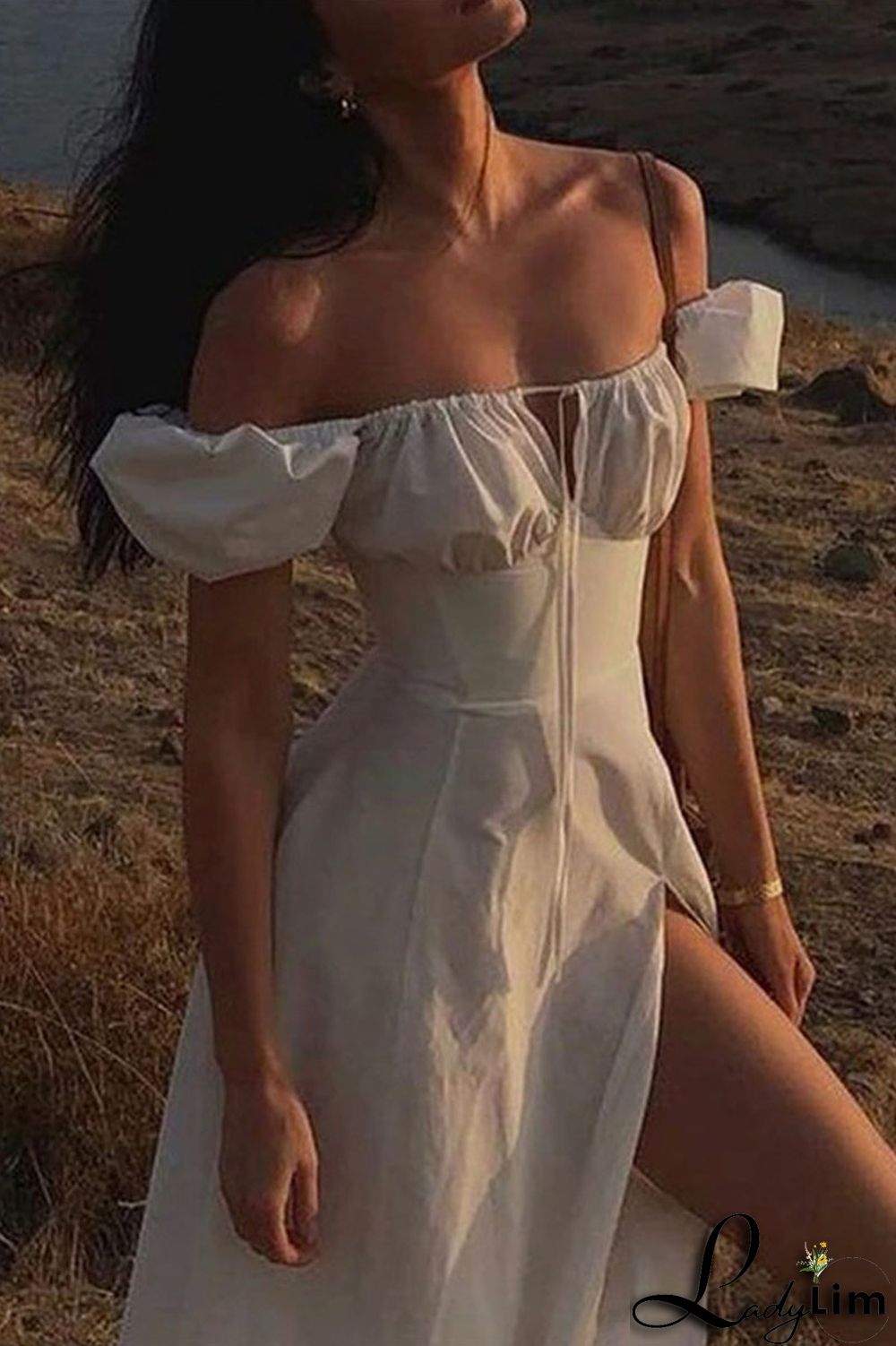 Pink Daily Elegant Print Patchwork Frenulum Off the Shoulder Irregular Dress Dresses