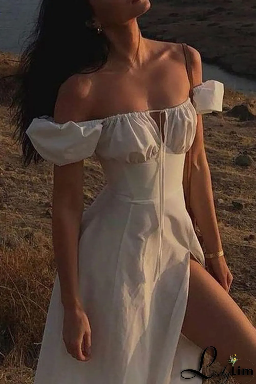 Pink Daily Elegant Print Patchwork Frenulum Off the Shoulder Irregular Dress Dresses