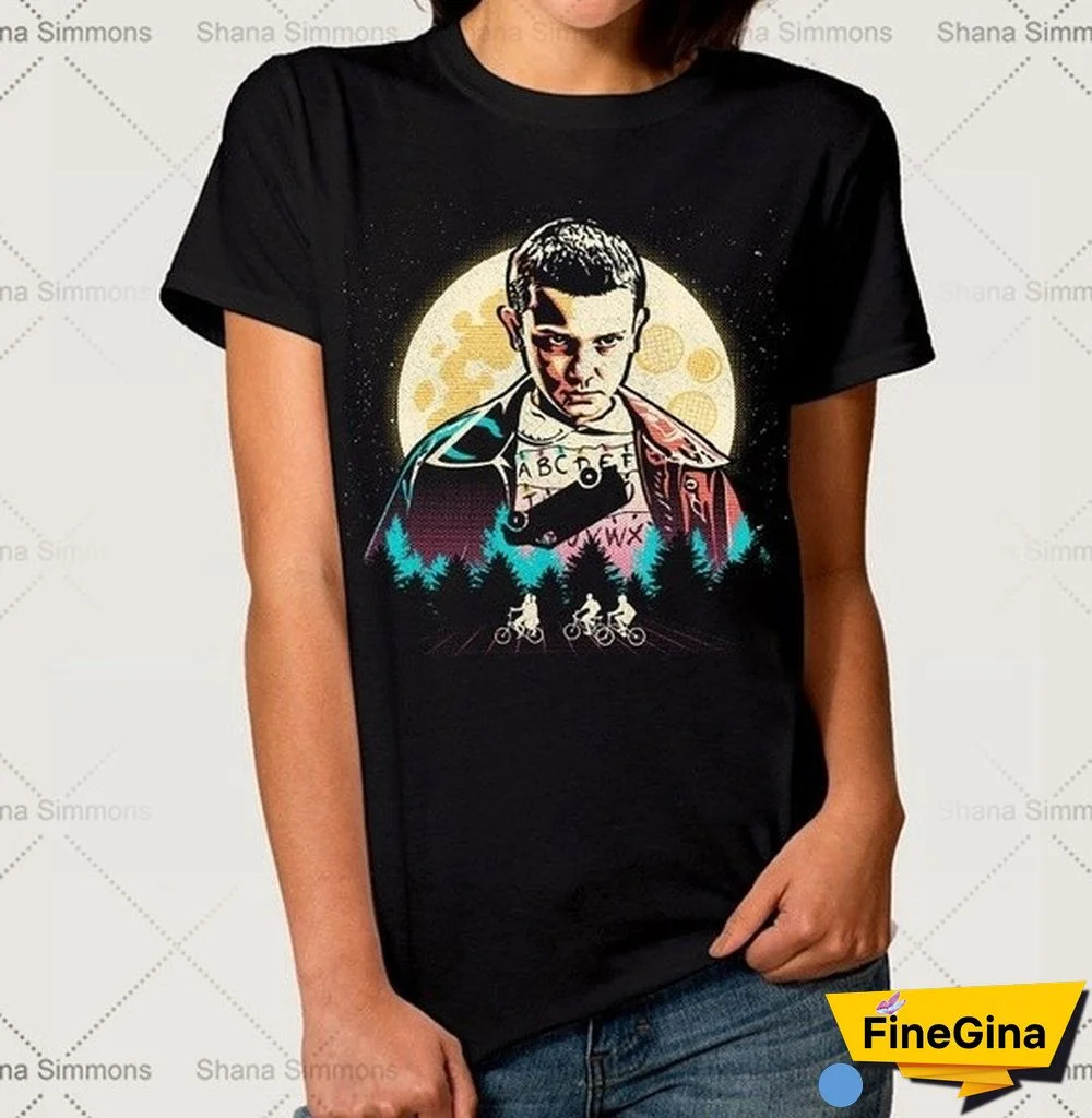 Fashion Casual Cotton Women's Fashion T-Shirt Stranger Things Eleven T-Shirt Cotton Tee Shirt Women Summer T-Shirt