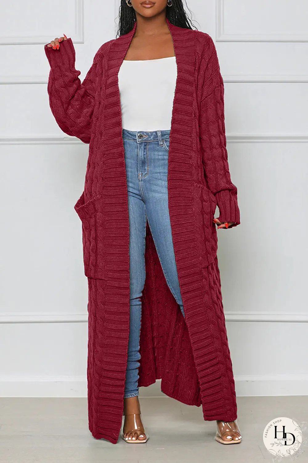Pink Street Solid Patchwork Cardigan Collar Outerwear